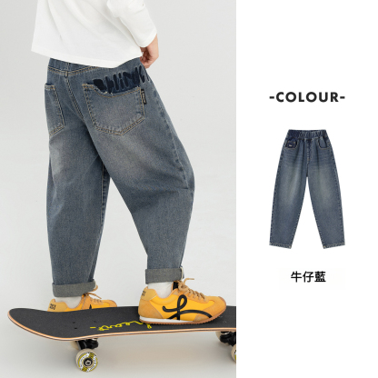 男童春秋款直筒牛仔褲