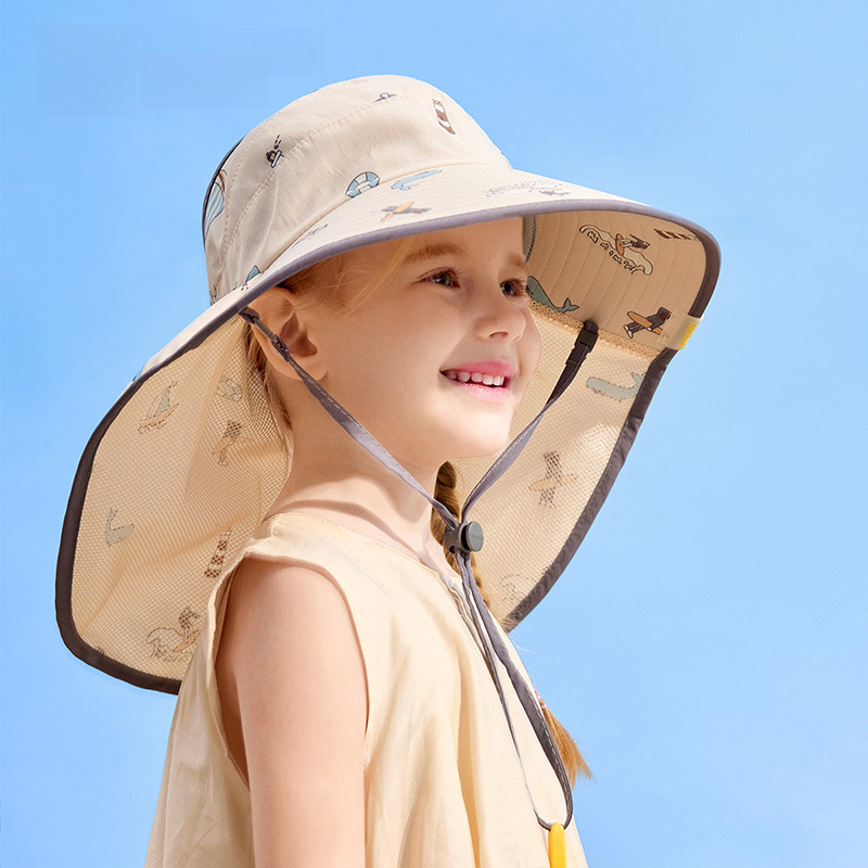 兒童空頂大帽檐防曬帽