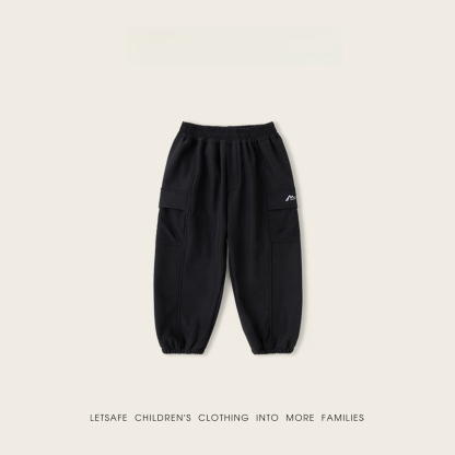 兒童秋冬加絨工裝褲