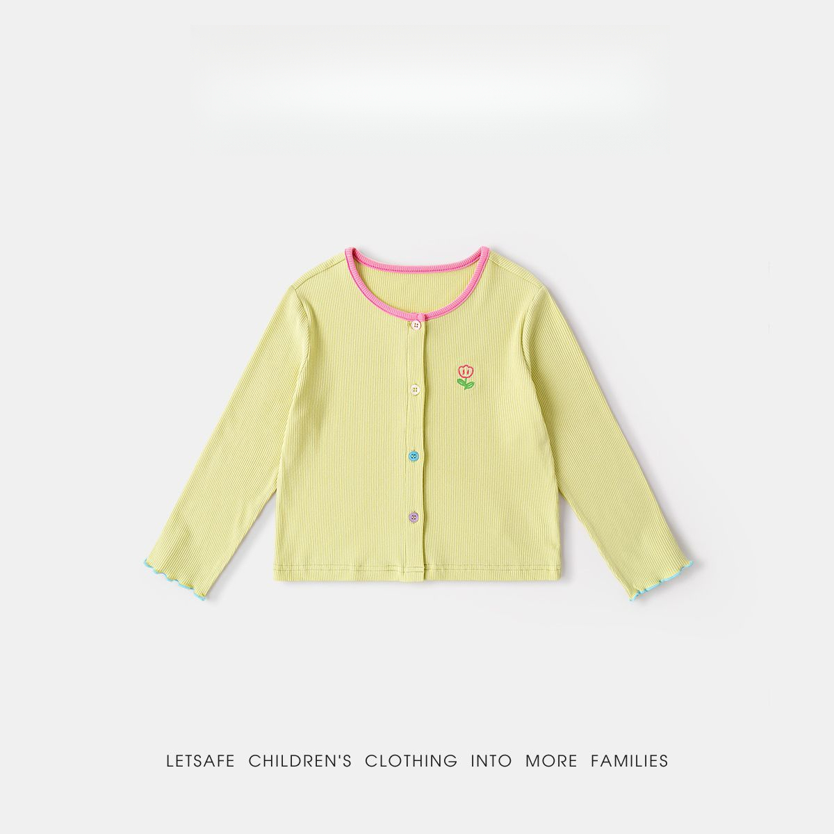 春季女童清新小花針織衫外套