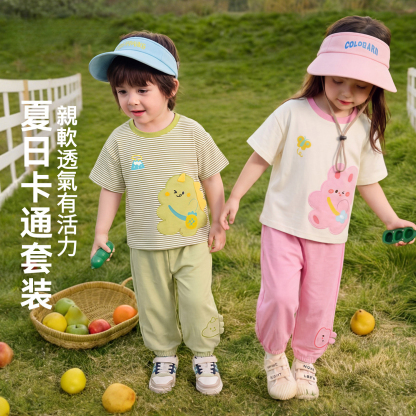 兒童短袖T恤褲子套裝