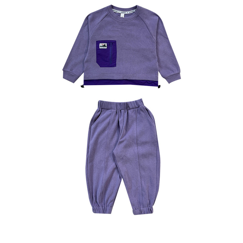 秋季兒童戶外運動套裝保暖衛衣褲套裝