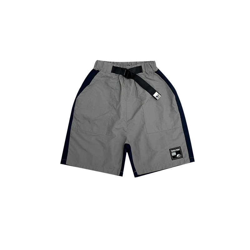 撞色寬鬆速乾五分褲