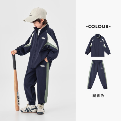 男童三拼印花運動套裝