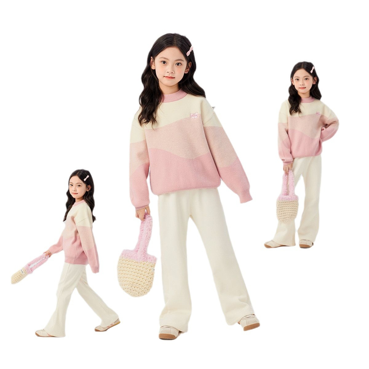 秋冬女童加厚喇叭褲