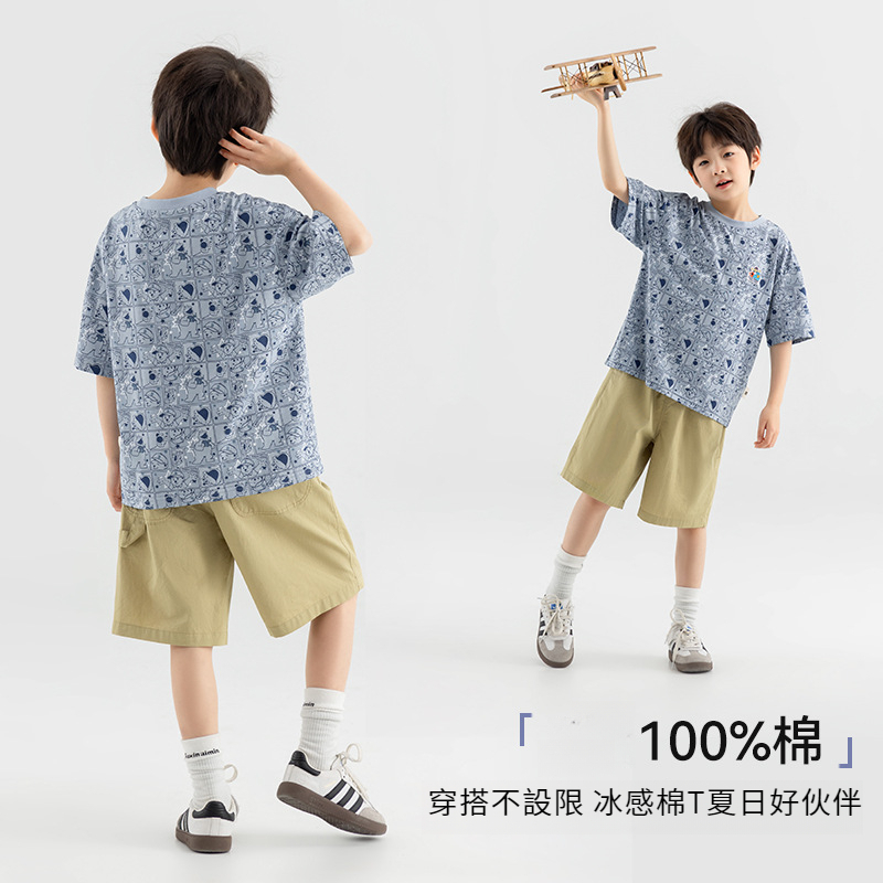 男童短袖冰感軟糯透氣