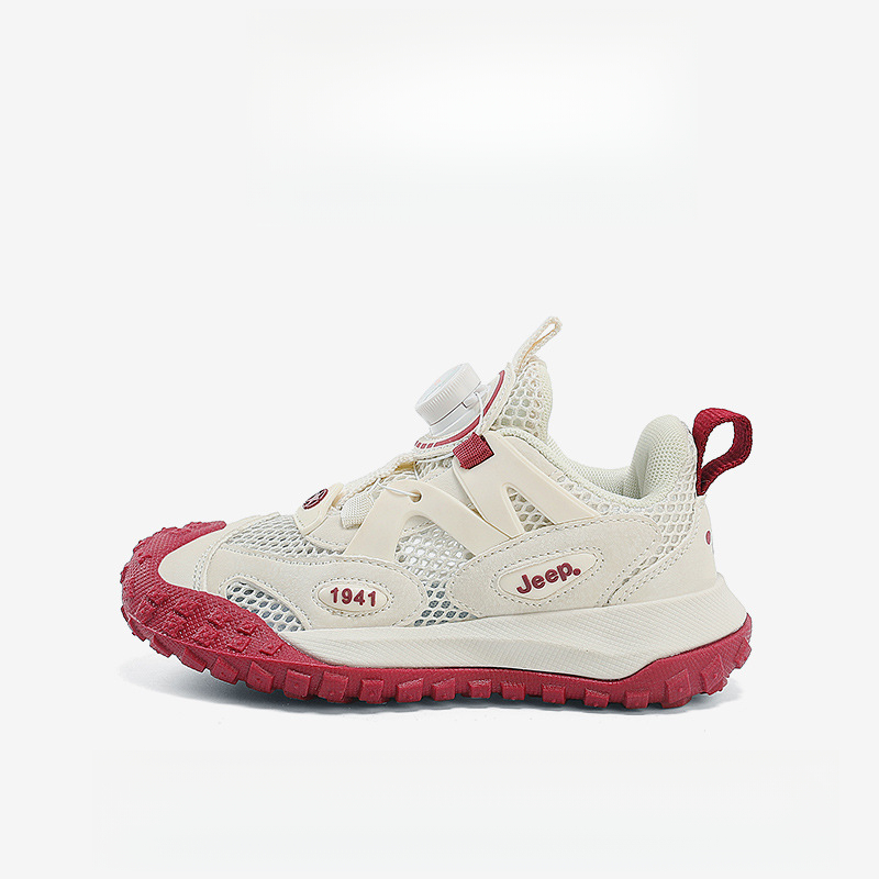 男童夏季旋轉紐扣網面透氣休閒運動鞋