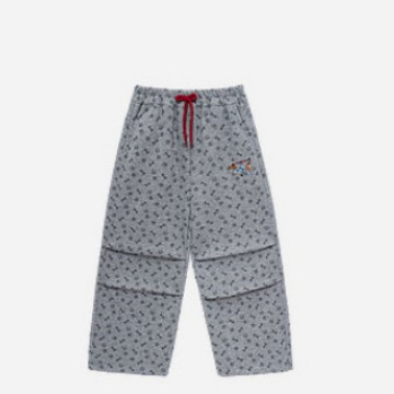 春秋款兒童印花抽繩束腳褲直筒長褲