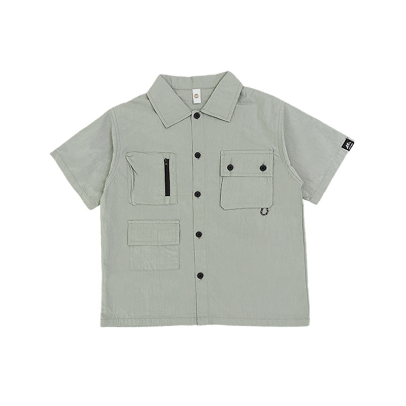 男童夏季山系戶外兒童短袖襯衫短褲套裝