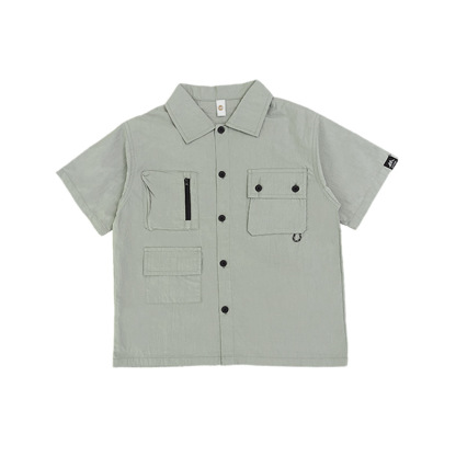 男童夏季山系戶外兒童短袖襯衫短褲套裝