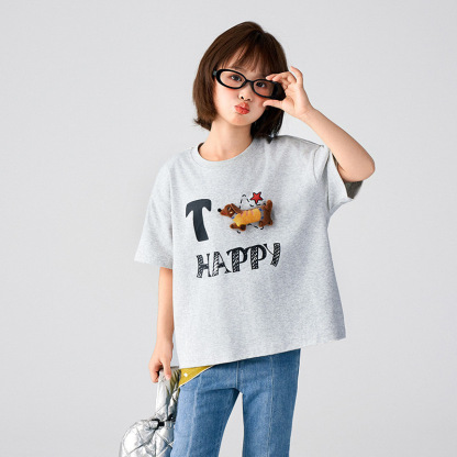 春夏新款女童玩偶短袖 T 恤