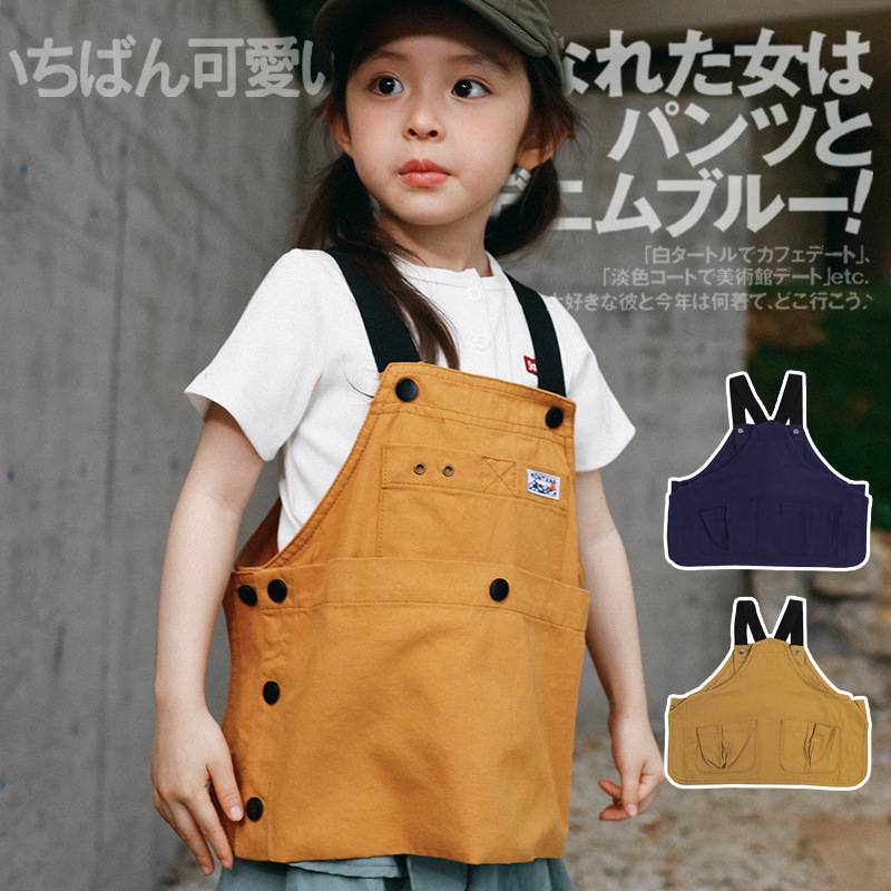 兒童日系工裝兩穿坎肩馬甲