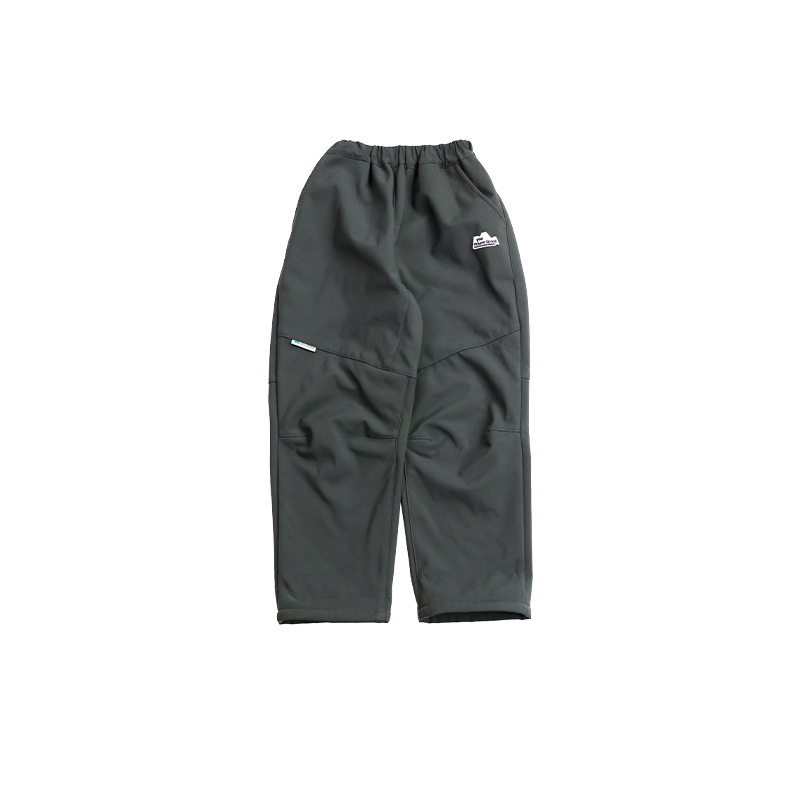 女童春季加絨防潑水直筒休閑褲