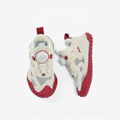 男童夏季旋轉紐扣網面透氣休閒運動鞋