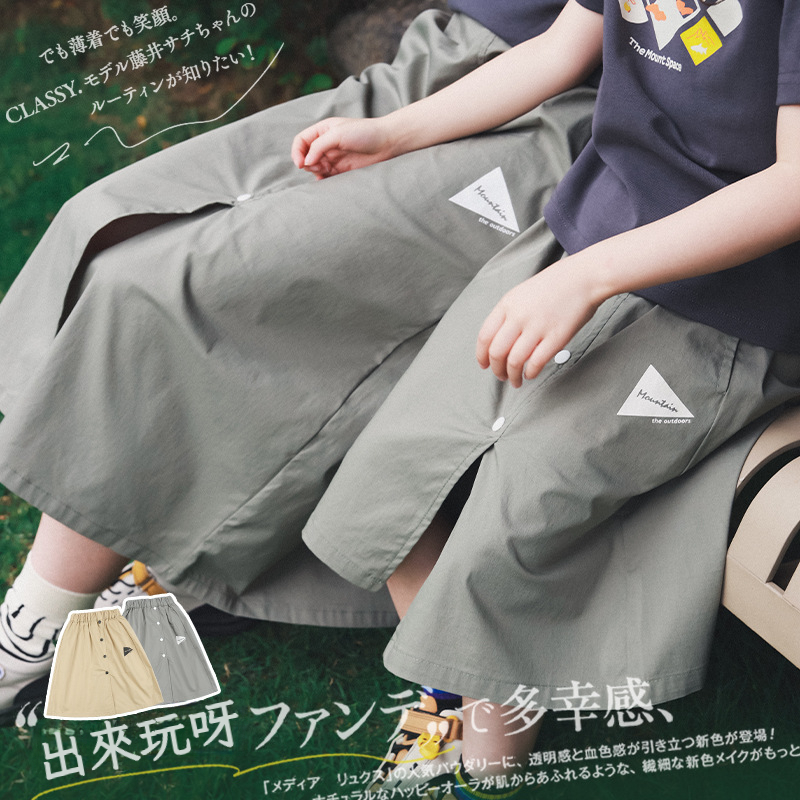 親子裝女童休閒水洗棉柔軟A字裙