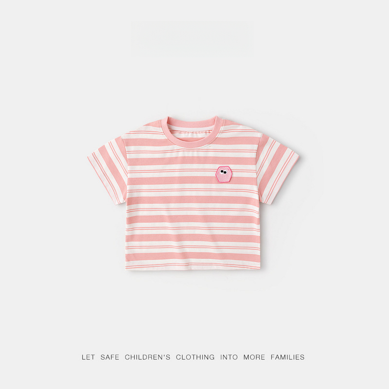 兒童夏季條紋短袖T恤