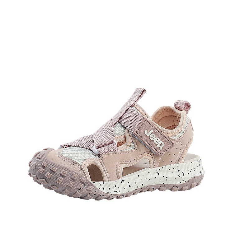 女童軟底防滑運動鏤空網沙灘涼鞋