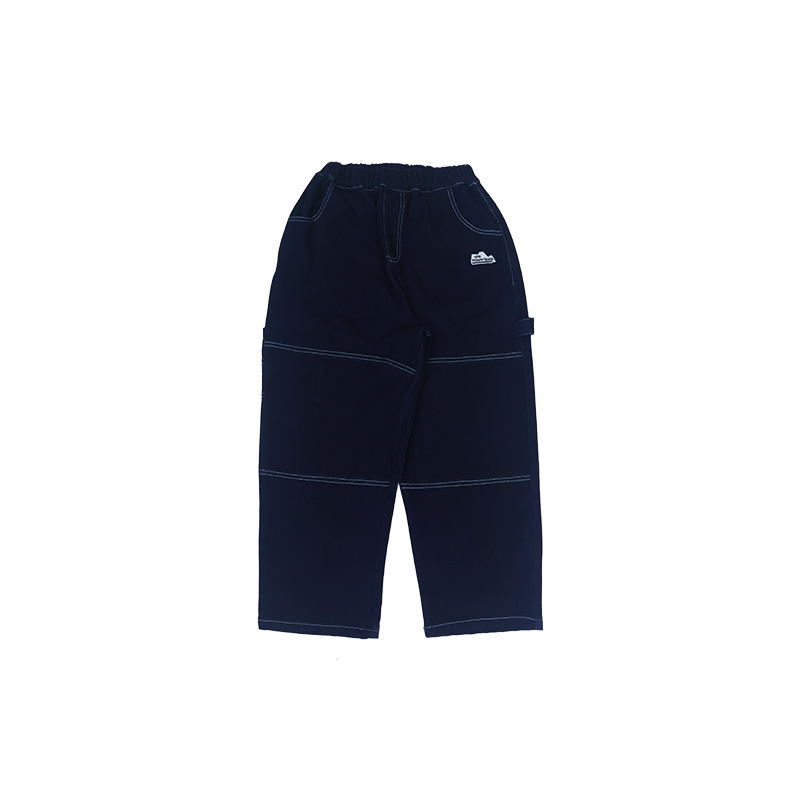 男童明顯設計感牛仔工裝直筒褲