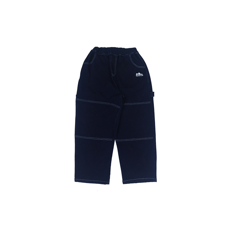 男童明顯設計感牛仔工裝直筒褲