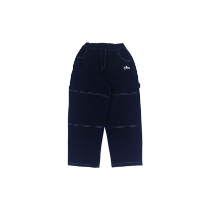 男童明顯設計感牛仔工裝直筒褲