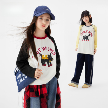 秋季女童純棉長袖T恤