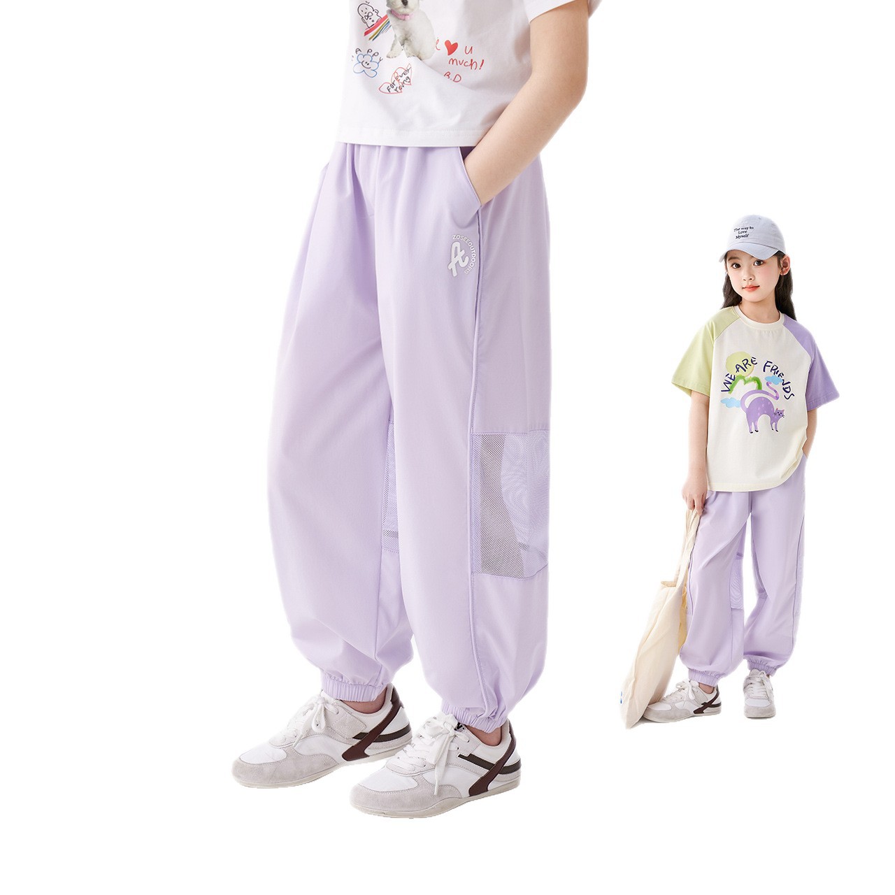 女童防蚊夏季薄款涼感透氣休閒褲