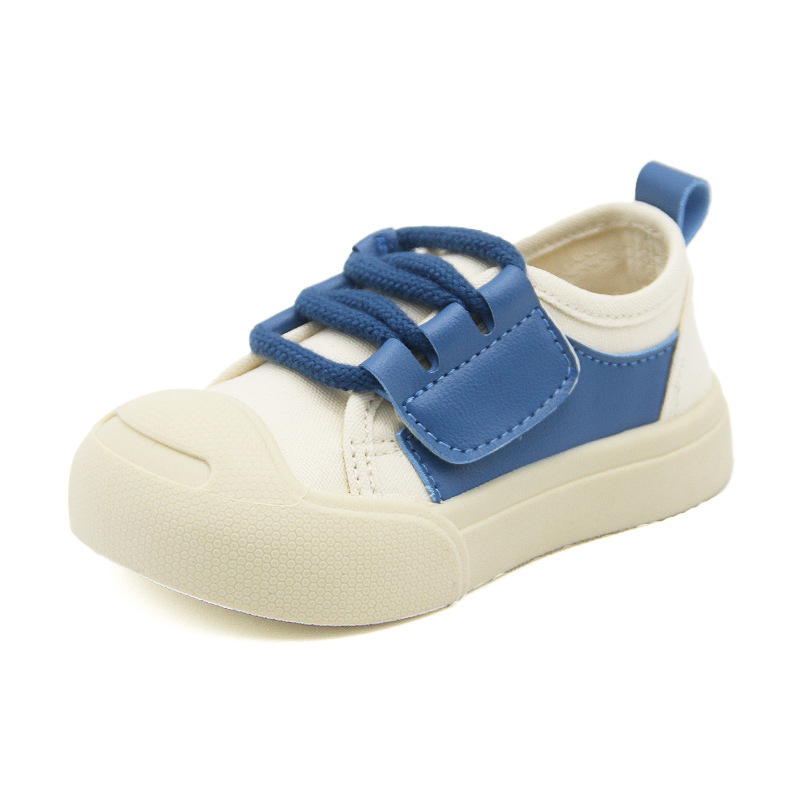 兒童春季魔術貼帆布運動鞋