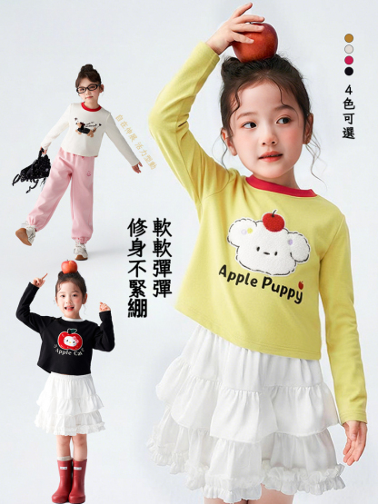 春季女童加厚長袖T恤