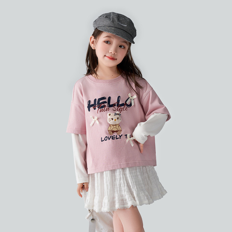 春季新款女童 立體卡通T恤