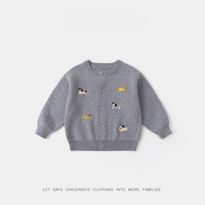 春秋100%全棉兒童毛衣開衫