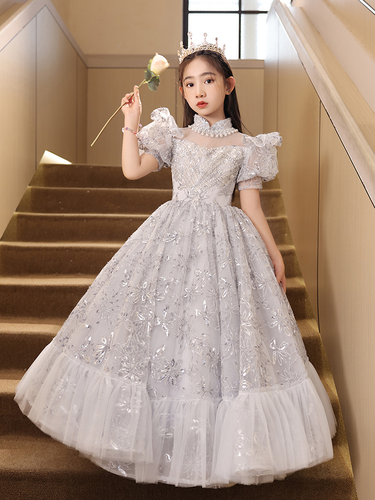 兒童泡泡袖高端公主裙