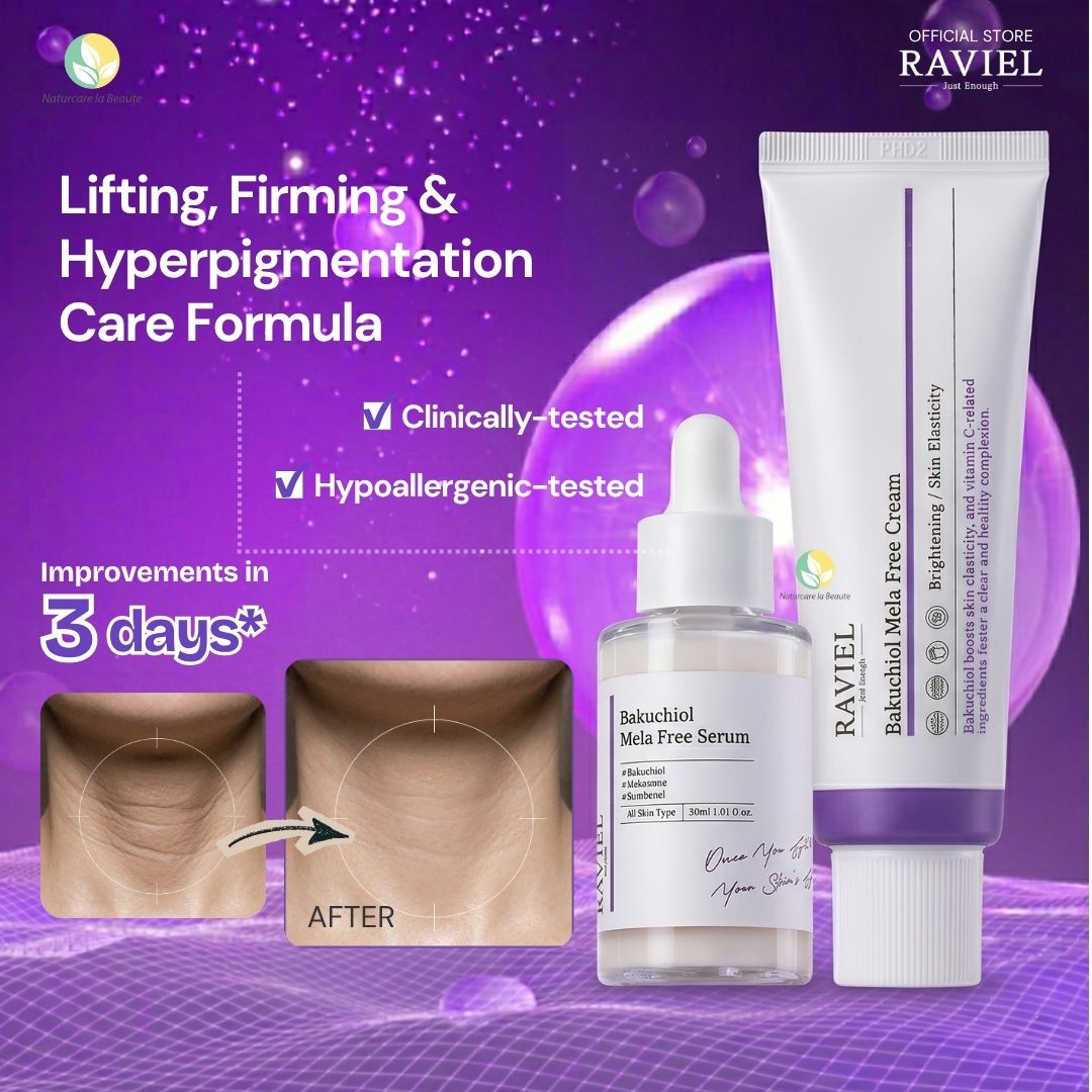 Raviel Bakuchiol Mela Free Care Set | Vegan Retinol | Anti-Aging | Firming | Brightening