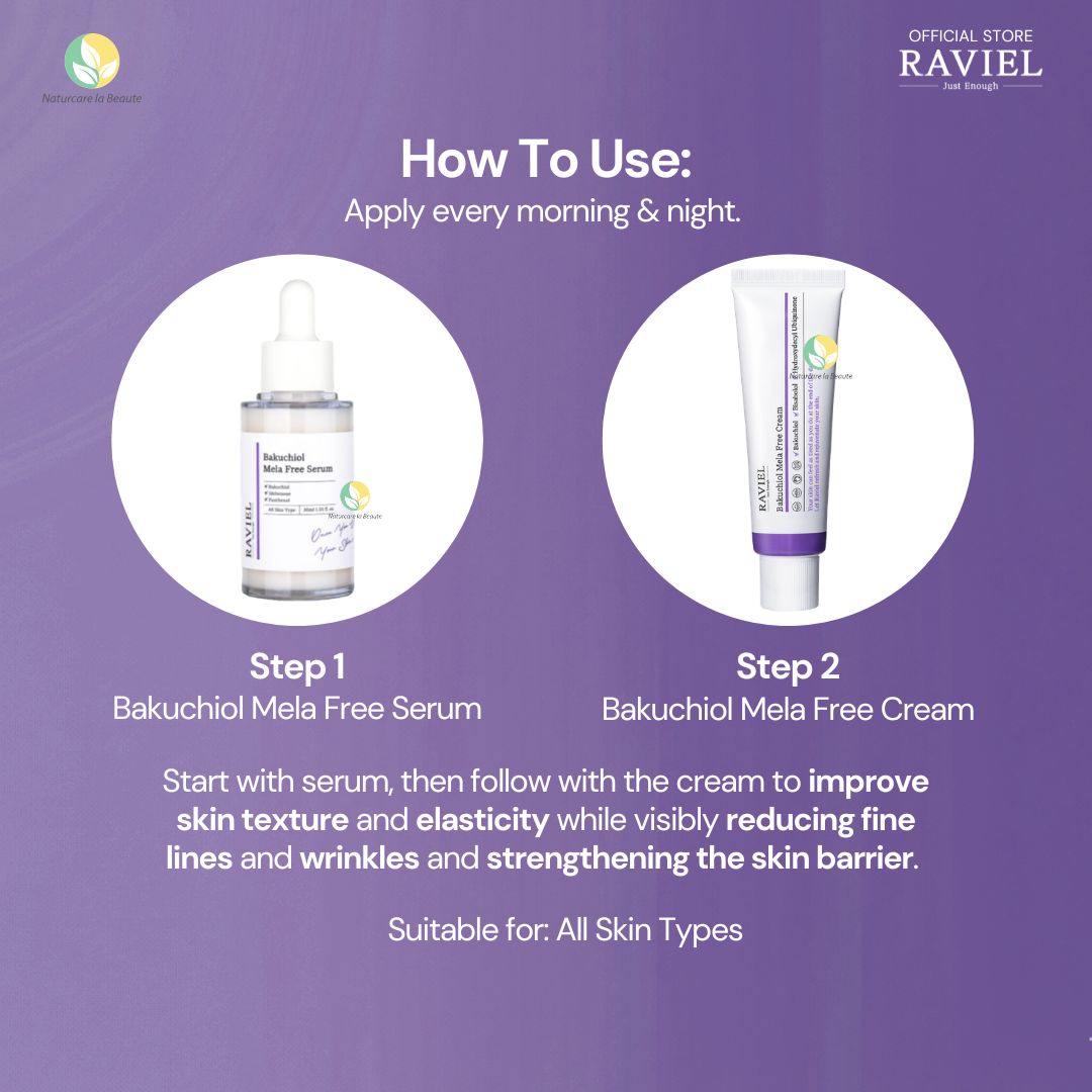 Raviel Bakuchiol Mela Free Care Set | Vegan Retinol | Anti-Aging | Firming | Brightening