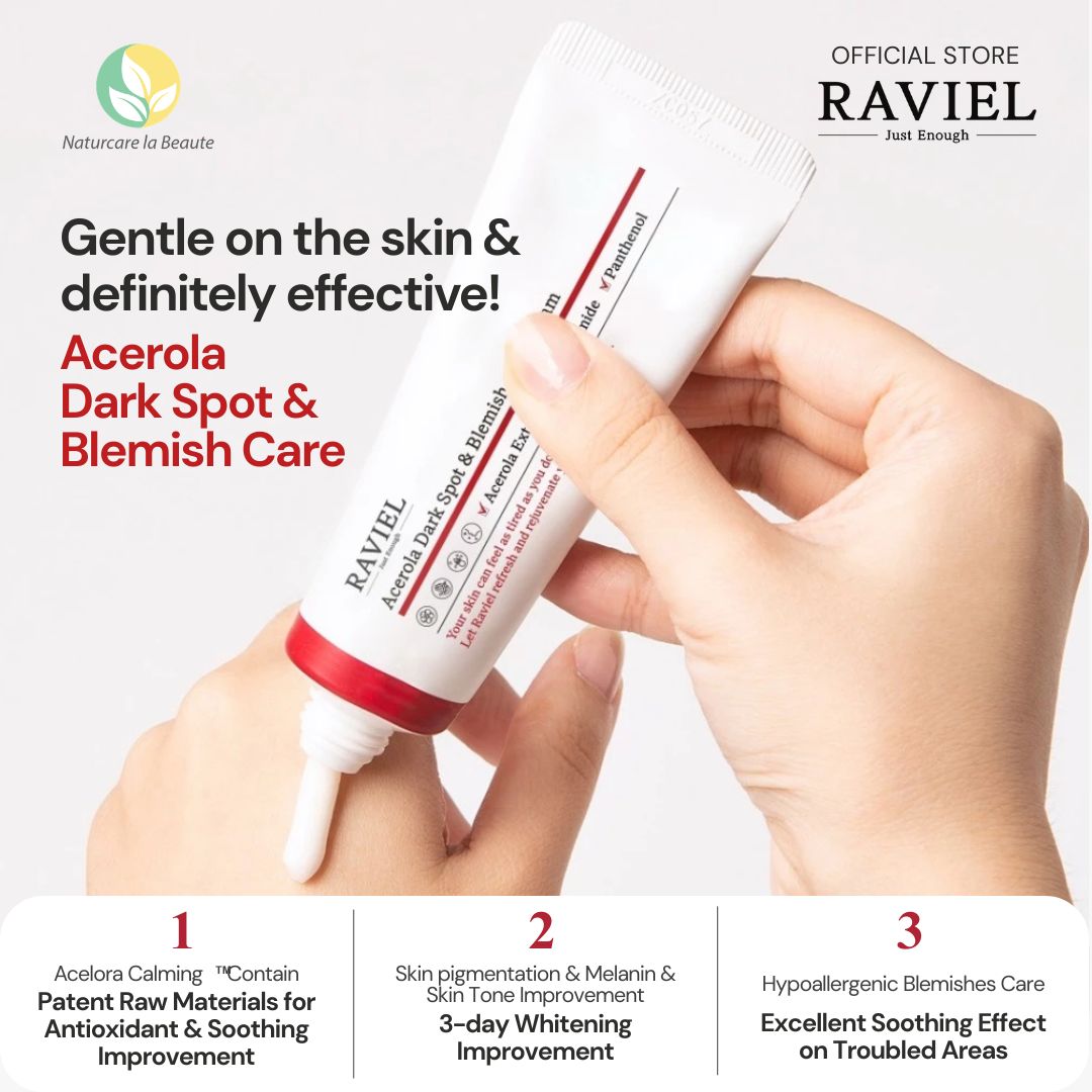 Raviel Acerola Dark Spot & Blemish Care Cream 50ml | Fades dark spots & acne scars, brightens and repairs skin