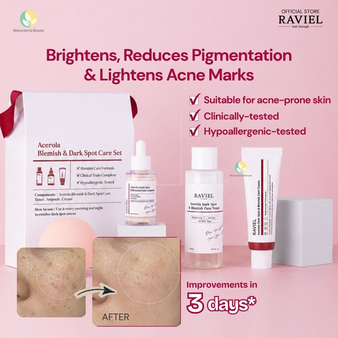 Raviel Acerola Dark Spot & Blemish Care Set | Brightening | Acne Marks Care