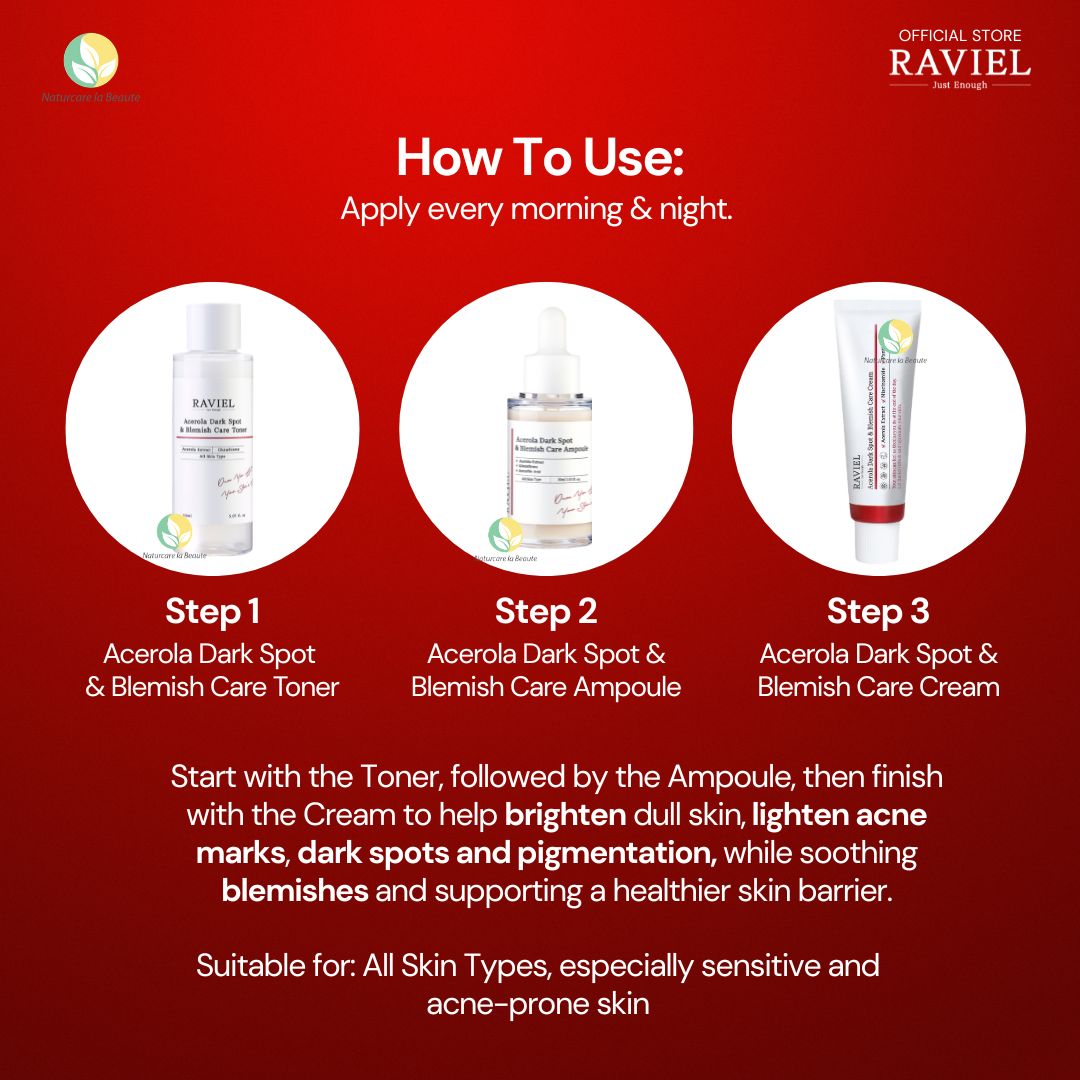 Raviel Acerola Dark Spot & Blemish Care Set | Brightening | Acne Marks Care