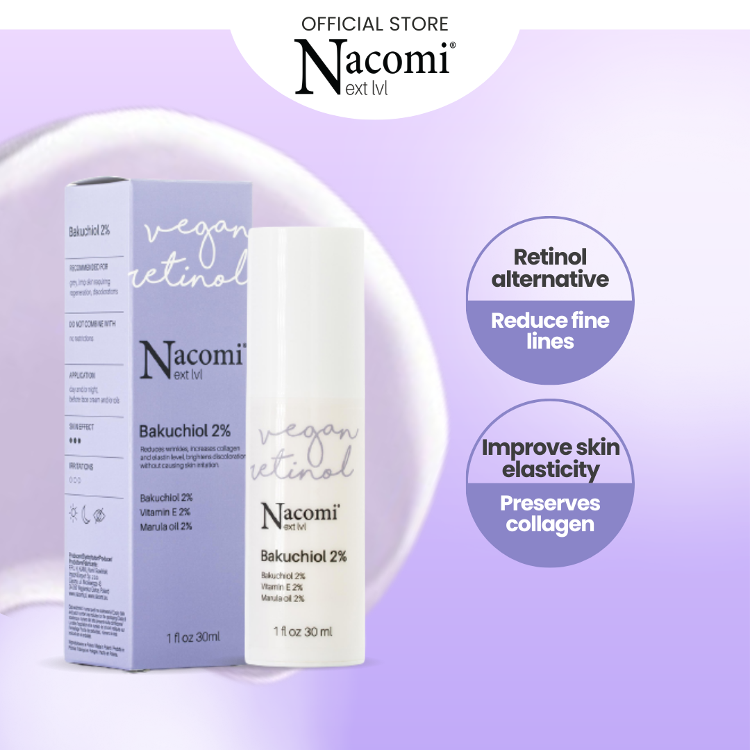 Nacomi Next Level Bakuchiol 2% Face Serum - Vegan Retinol, Anti-Wrinkles & Firming