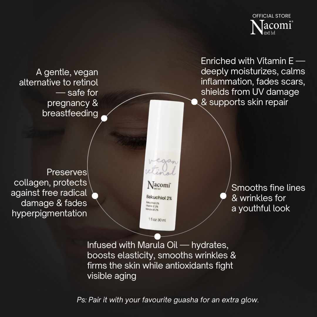 Nacomi Next Level Bakuchiol 2% Face Serum - Vegan Retinol, Anti-Wrinkles & Firming