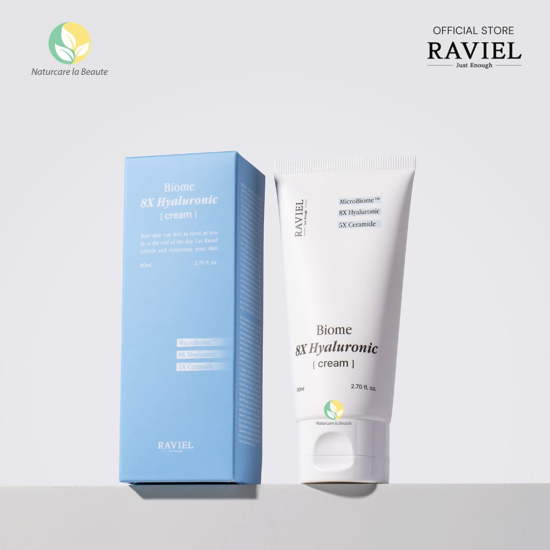 Raviel Biome 8X Hyaluronic Cream 80ml | Deep hydration, refine pores, strengthen skin barrier