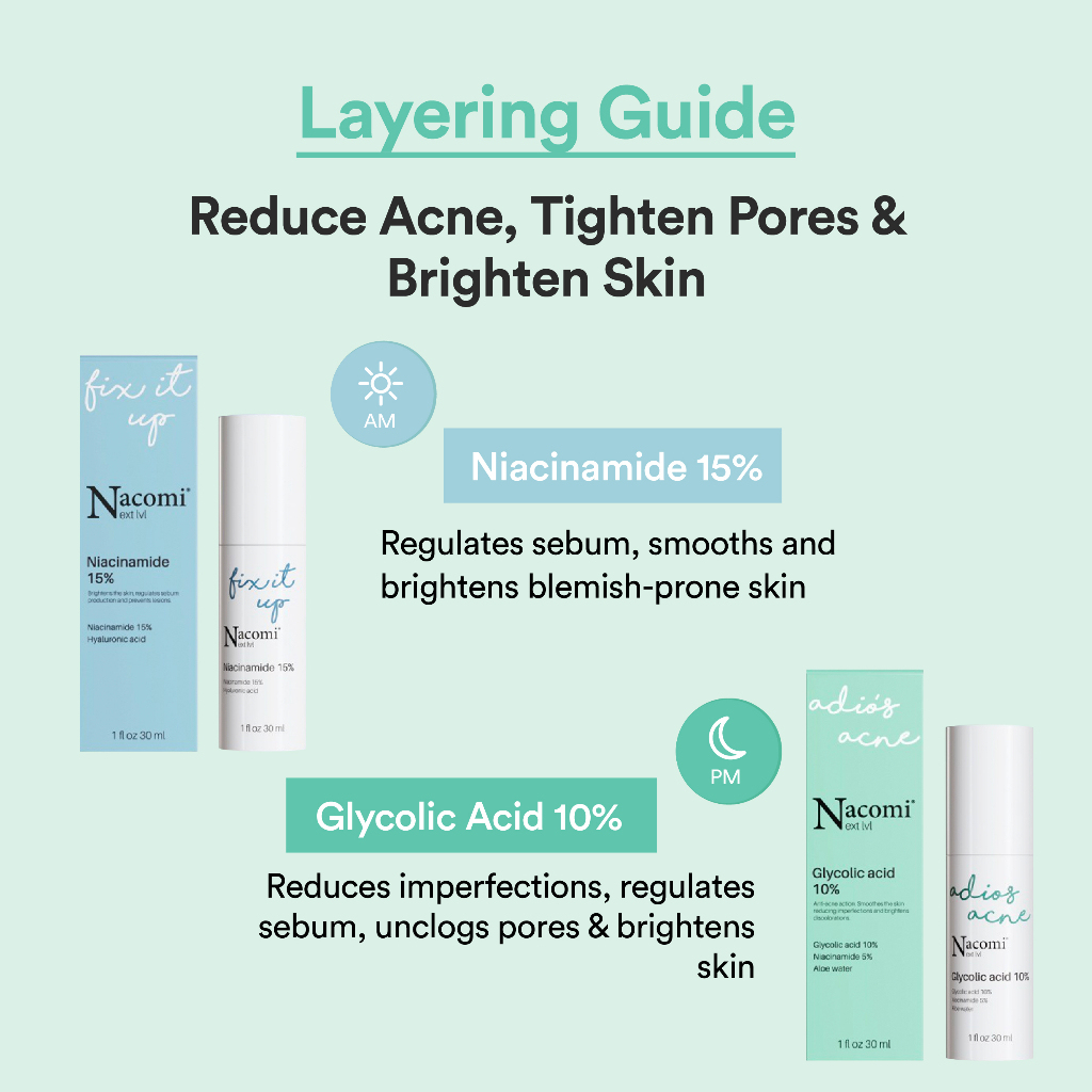 Nacomi Next Level Glycolic Acid 10% Face Serum - Reduces Pimples & Skin Refining