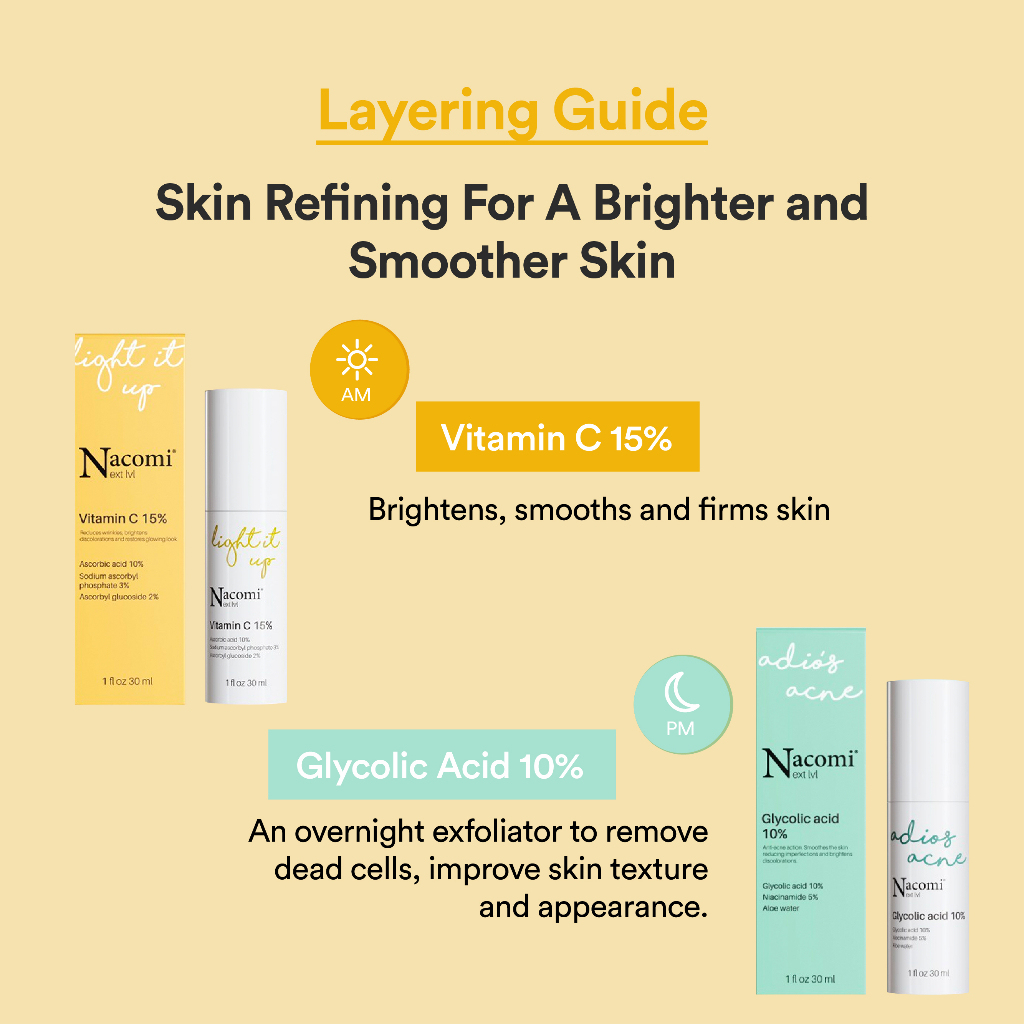 Nacomi Next Level Vitamin C 15% Face Serum - Correct Dark Spots & Brightens Skin