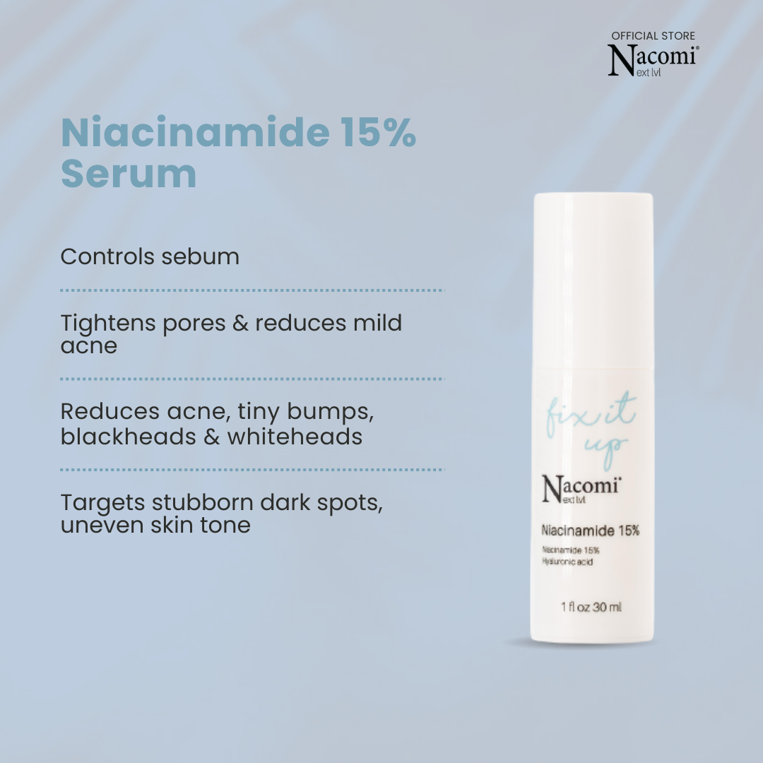 Nacomi Next Level Niacinamide 15% Face Serum - Oil Control, Tightens Pores & Brightens Skin