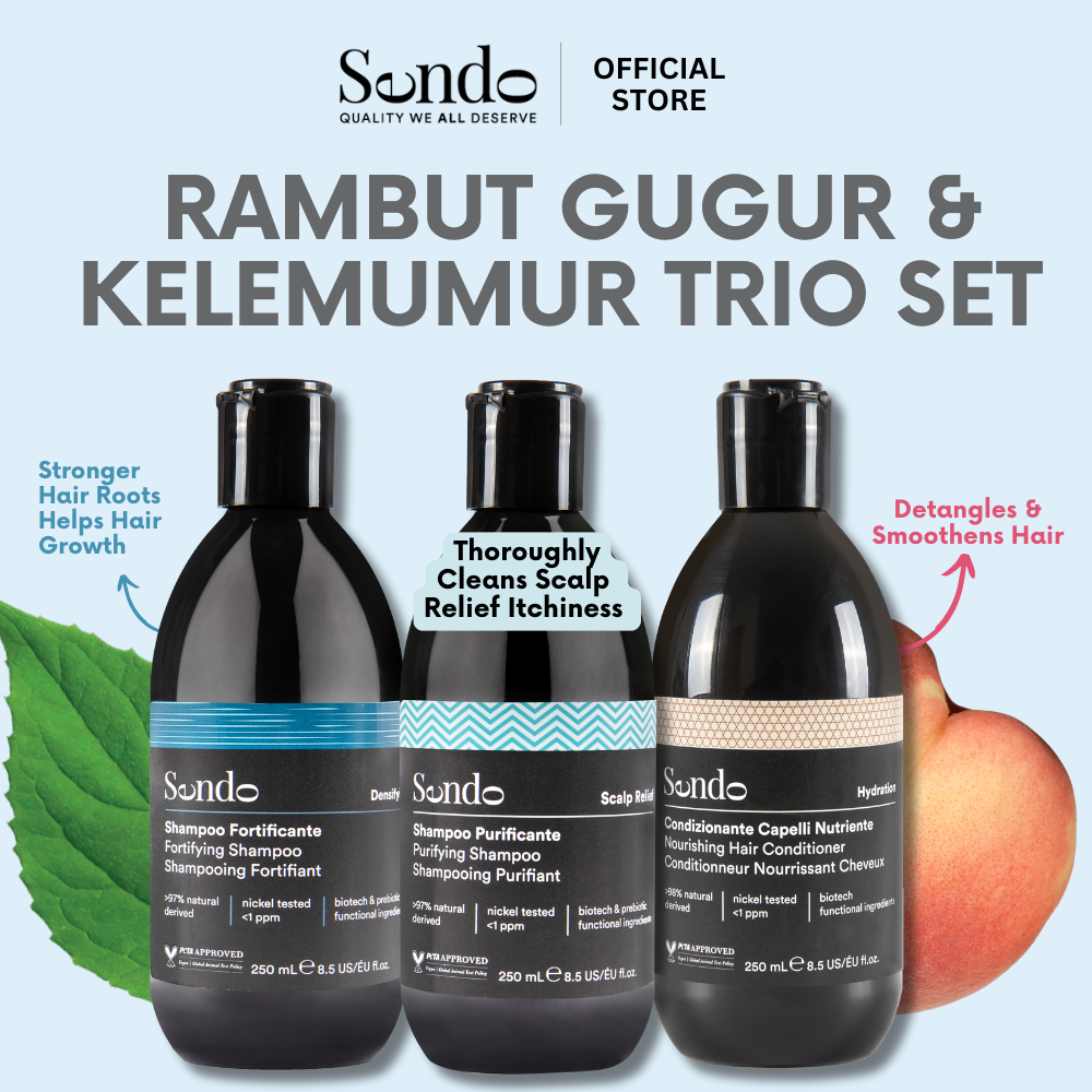 Sendo Anti Hair Loss & Dandruff Set : RAMBUT GUGUR & KELEMUMUR TRIO SET 