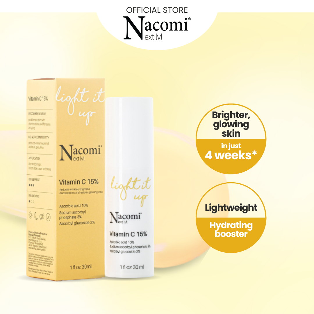 Nacomi Next Level Vitamin C 15% Face Serum - Correct Dark Spots & Brightens Skin