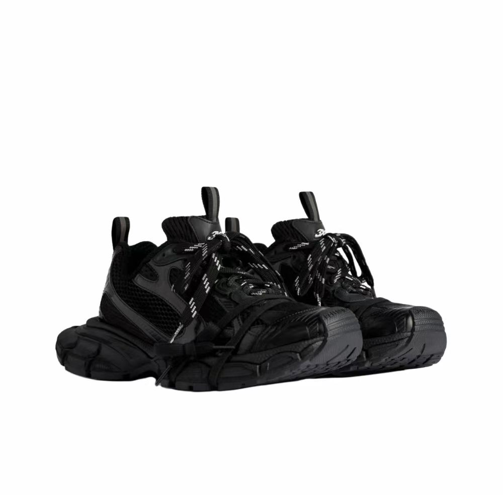 Balenciaga 3XL Black Mesh and Polyurethane Sneakers unisex 