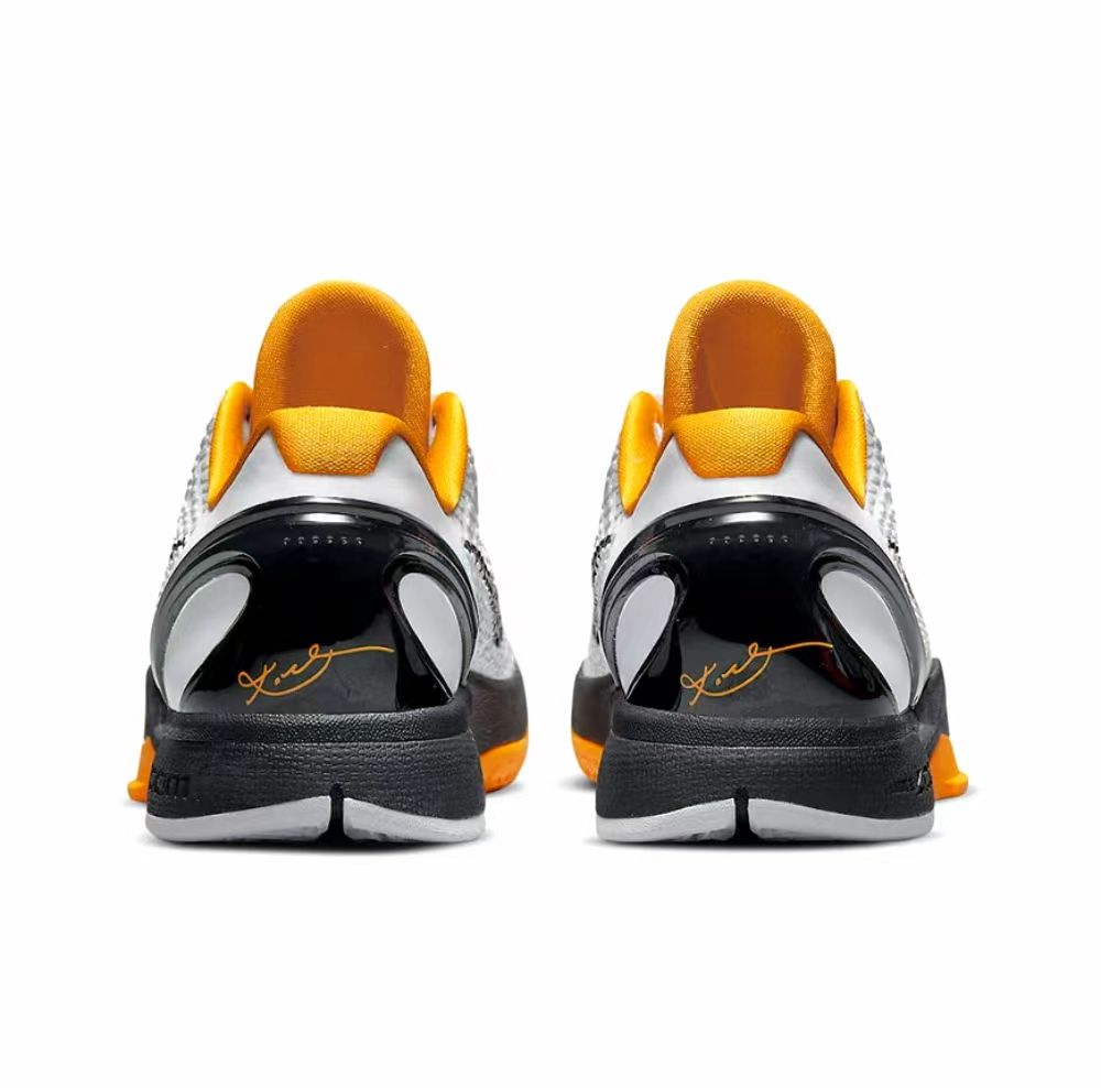 Nike Zoom Kobe 6 Protro "White Del Sol" Playoffs 2021 Replica Low Top Basketball Shoes Black White Yellow Unisex
