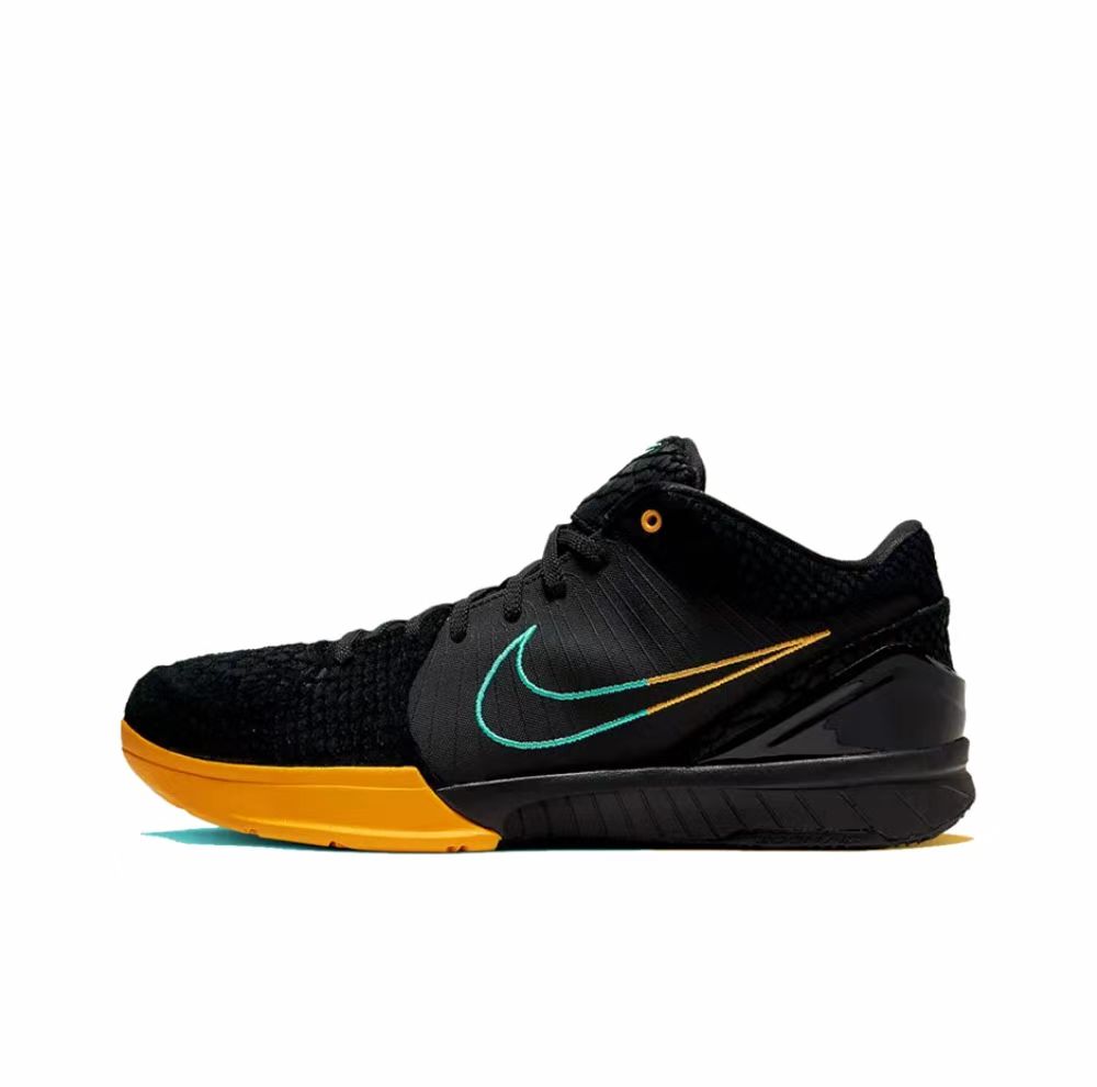 Nike Zoom Kobe 4 abrasion-resistant anti-skid low-top practical basketball shoes men's black and yellow