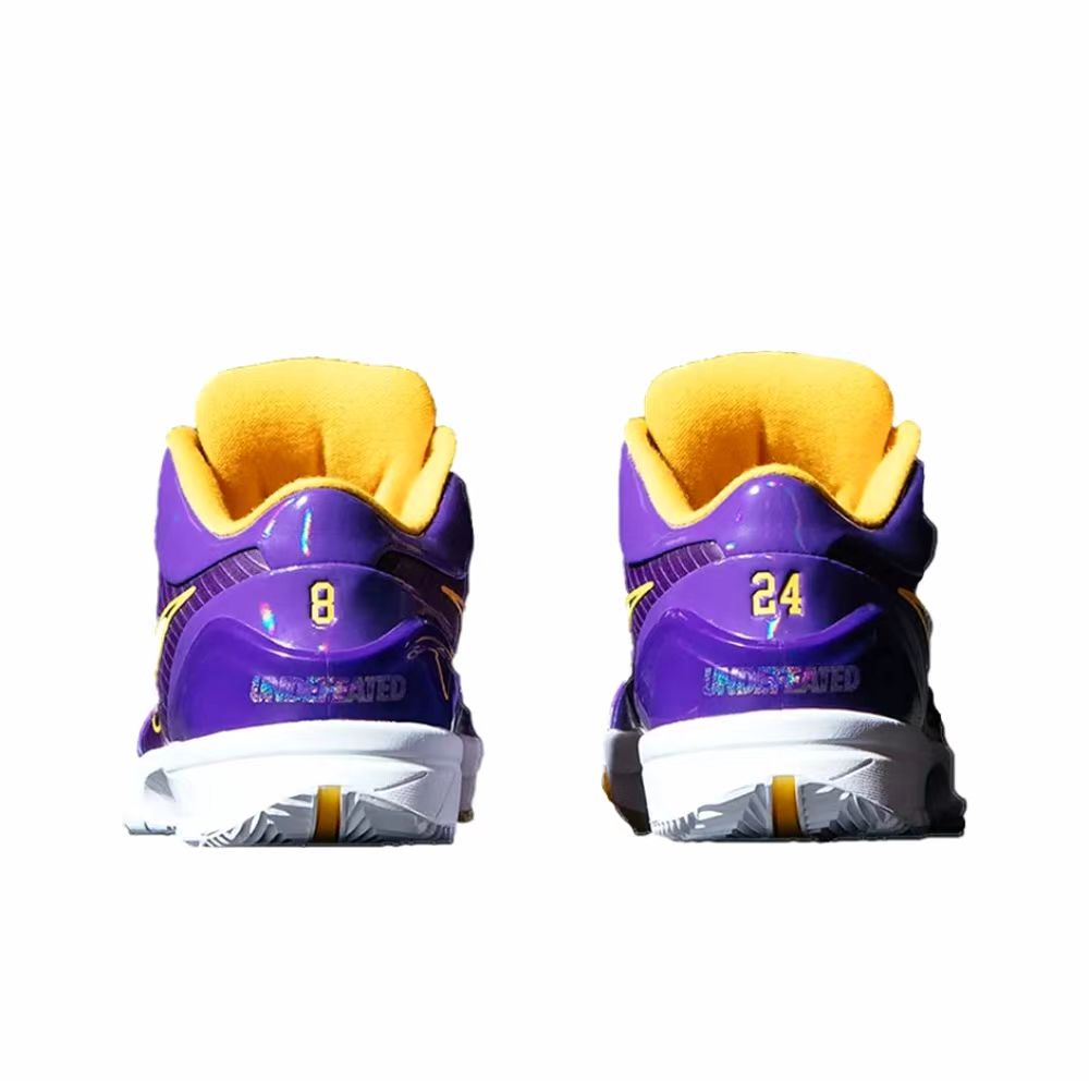 UNDEFEATED x Nike Zoom Kobe 4 Protro 'Lakers' Co-named Lakers Colorway Kobe Low Top Solid Basketball Shoes Purple Gold unisex