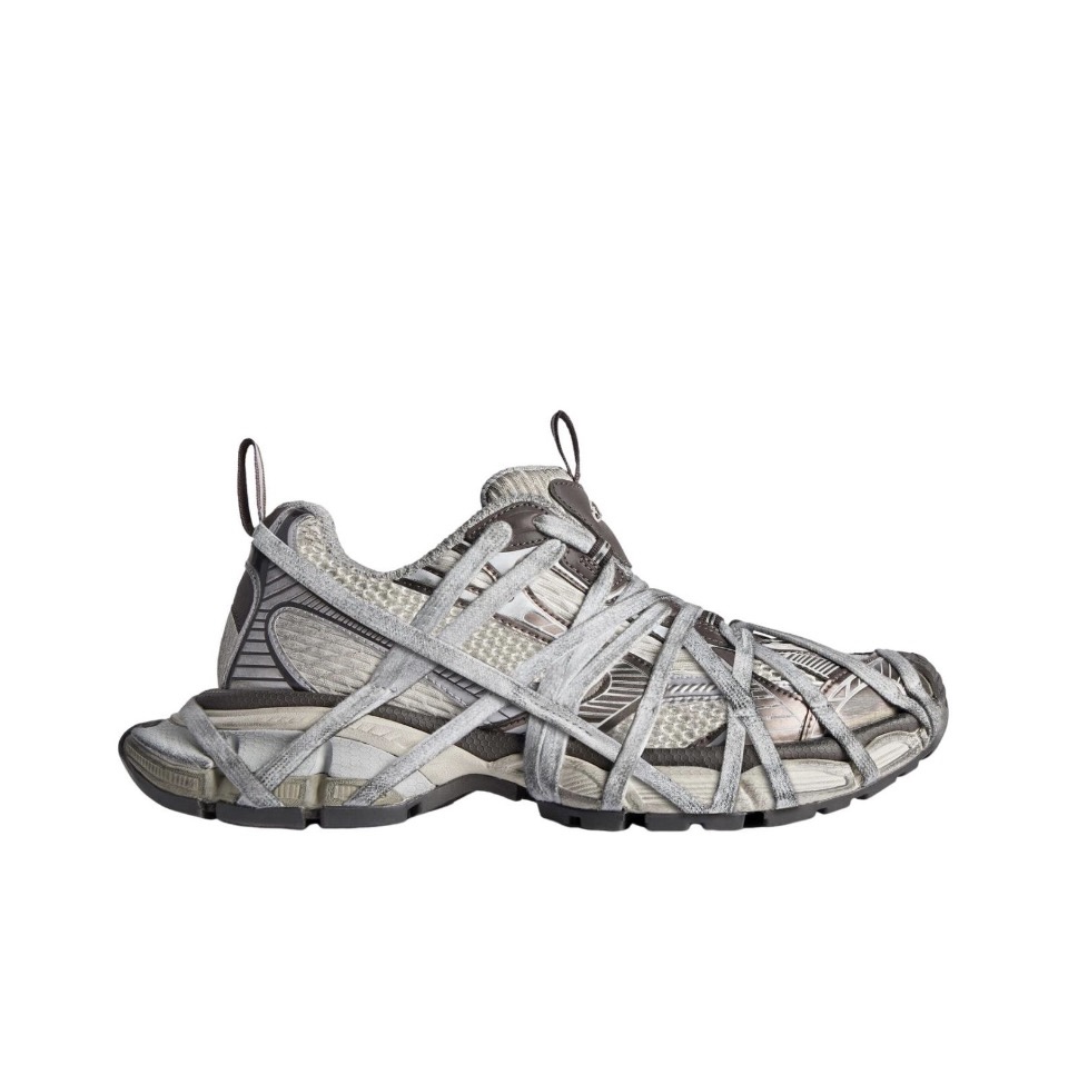 Balenciaga 3XL Extreme Lace Brown, Grey and Beige Mesh and Polyurethane Sneakers Unisex