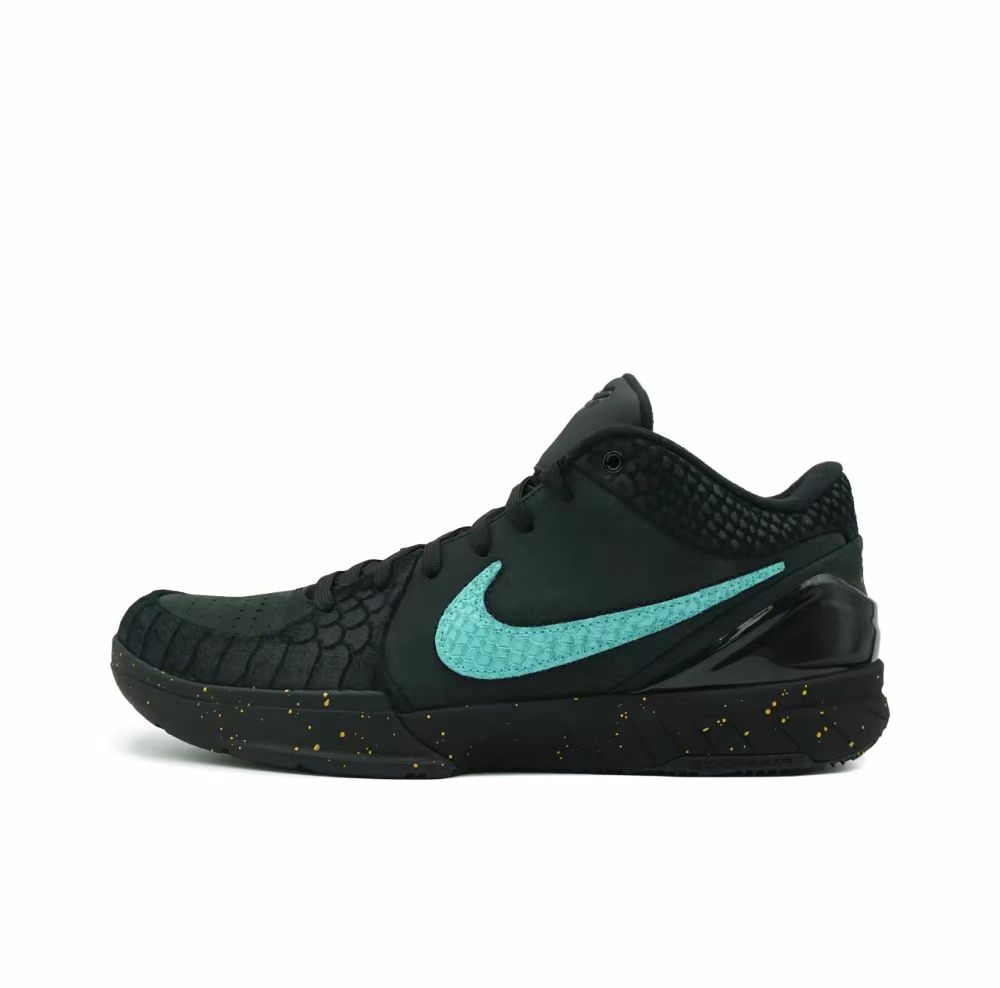 [Custom sneakers]Nike Zoom Kobe 4 Reverse Scale CNY Dragon Year Limited Tiffany Outdoor Wear Panther Shock Absorbing Lightweight Bomb Low Top Basketball Shoes Black Blue Unisex